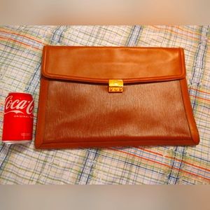 Authentic Dunhill London Caramel Leather Messenger Bag for Men or Women
